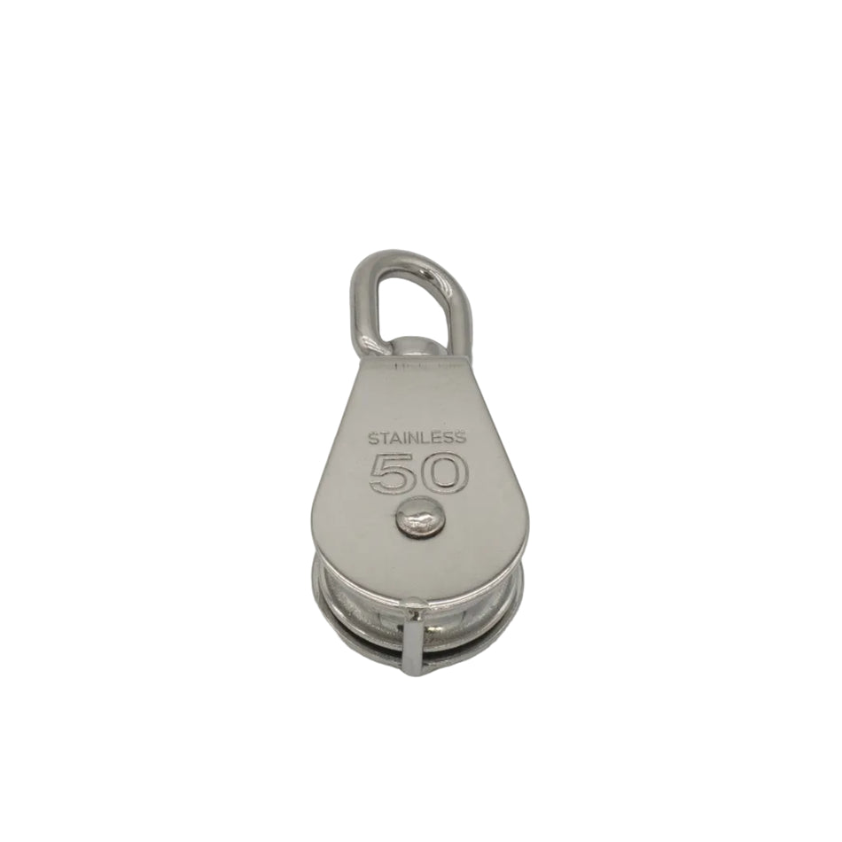 2" SWIVEL PULLEY SINGLE WHEEL FOR ⅜” ROPE 316 STAINLESS STEEL 0505-0150