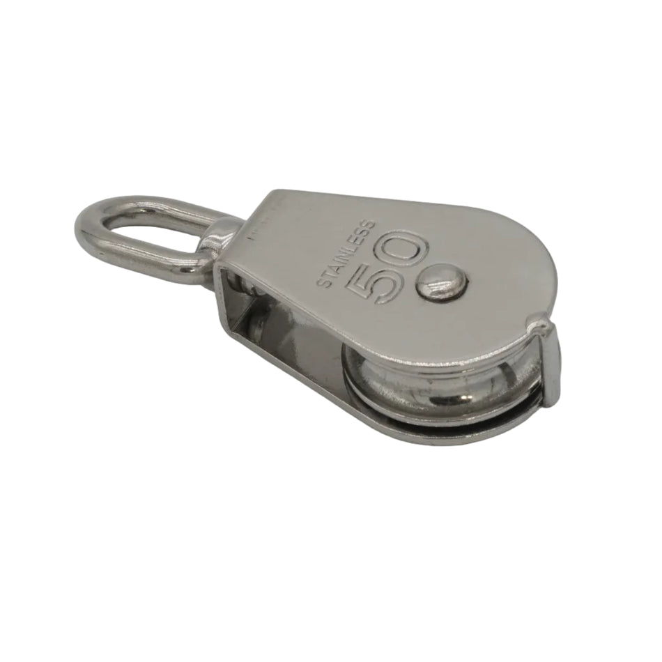 2" SWIVEL PULLEY SINGLE WHEEL FOR ⅜” ROPE 316 STAINLESS STEEL 0505-0150