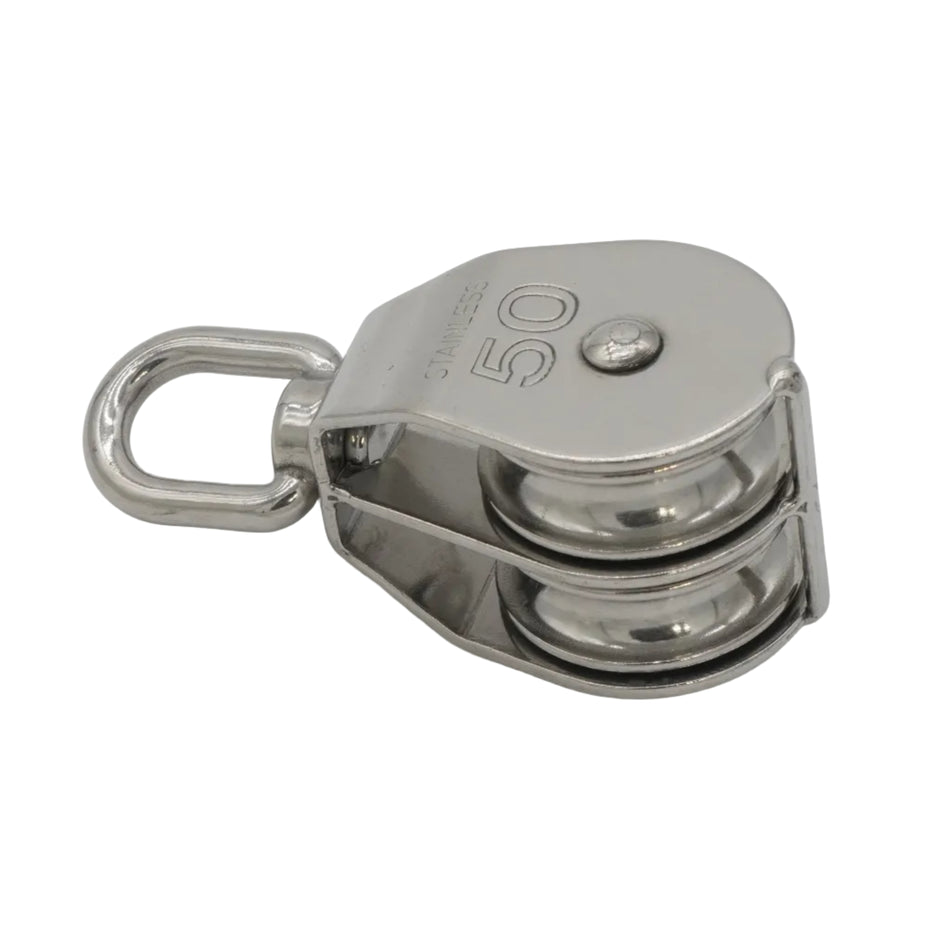 2” SWIVEL PULLEY [SINGLE/DOUBLE] WHEEL FOR ⅜" ROPE 316 STAINLESS STEEL 0506-0150