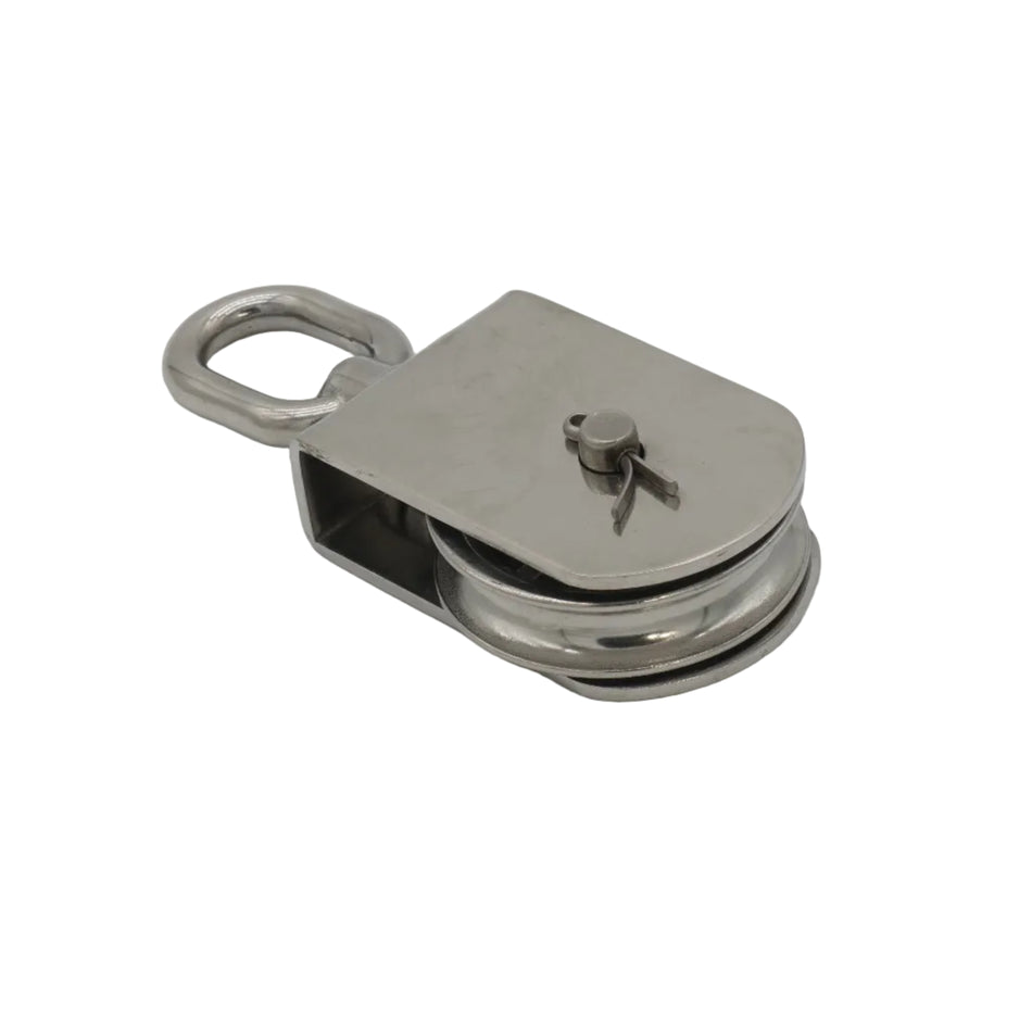 3” SINGLE PULLEY WITH SWIVEL 316 STAINLESS STEEL FOR ½" ROPE 0506-0475