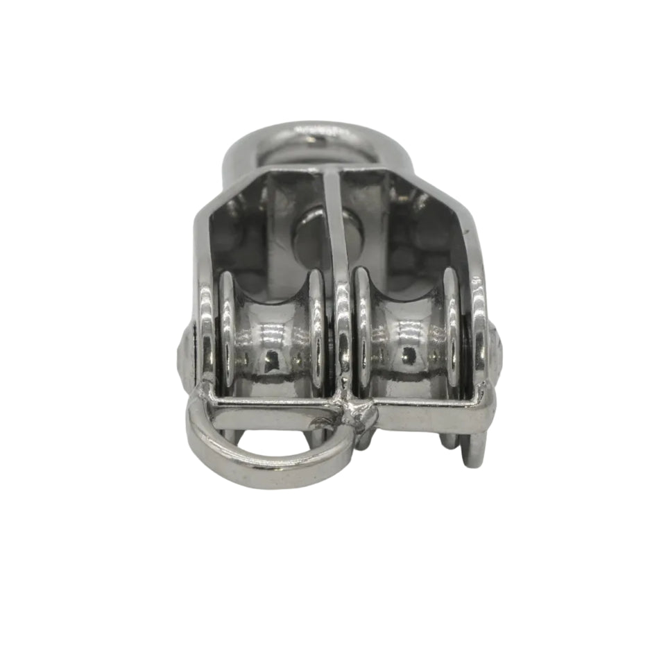 1” SINGLE PULLEY WITH SWIVEL & BECKET 316 STAINLESS STEEL FOR ¼" ROPE 0506-1125