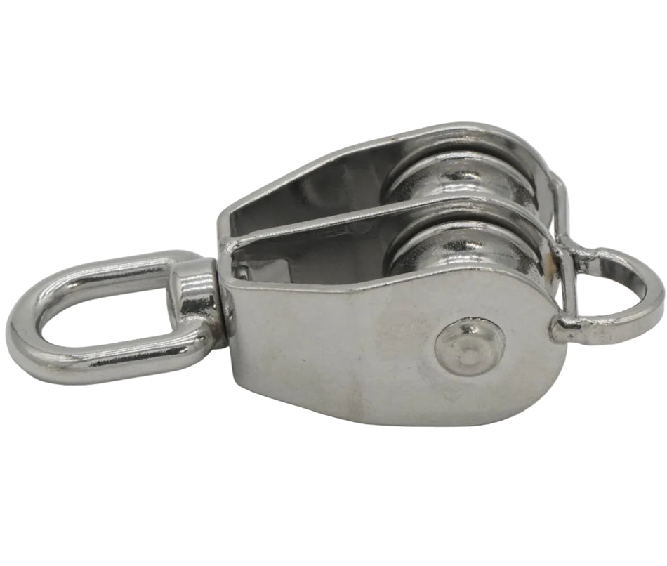 1” SINGLE PULLEY WITH SWIVEL & BECKET 316 STAINLESS STEEL FOR ¼" ROPE 0506-1125