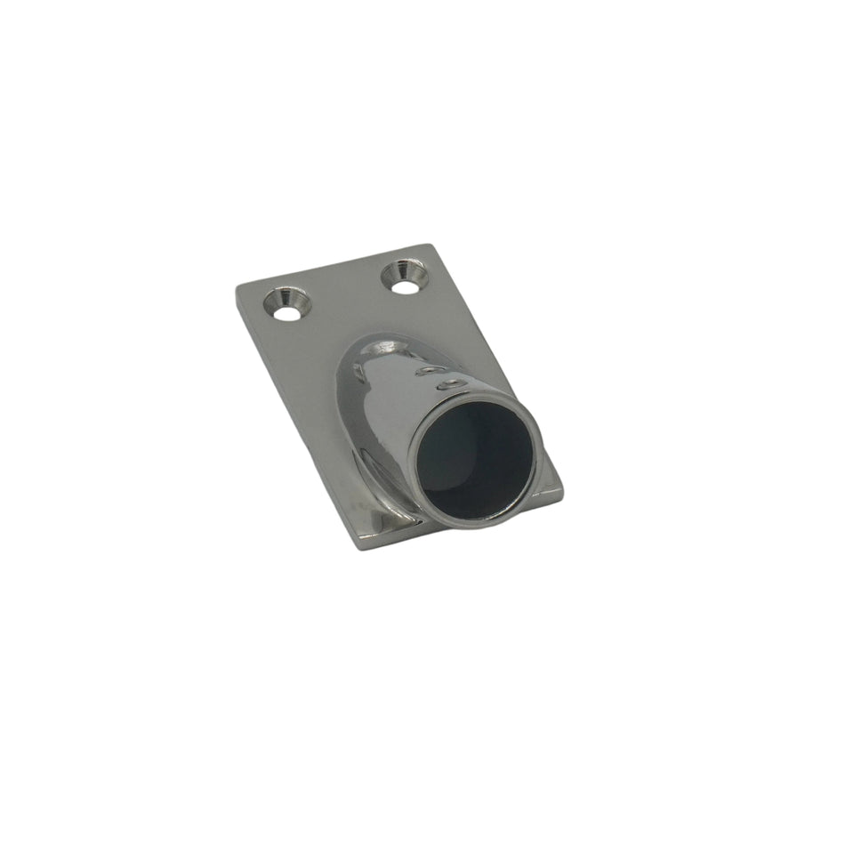 RAIL FITTING RECTANGULAR BASE PIPE 7/8 316 STAINLESS STEEL 0607-0222