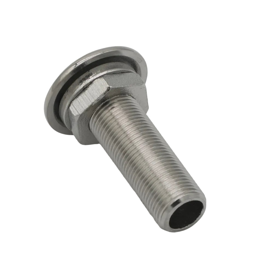3/8” THREAD THRU HULL FITTING ROUND HEAD 316 STAINLESS STEEL  0660-0110