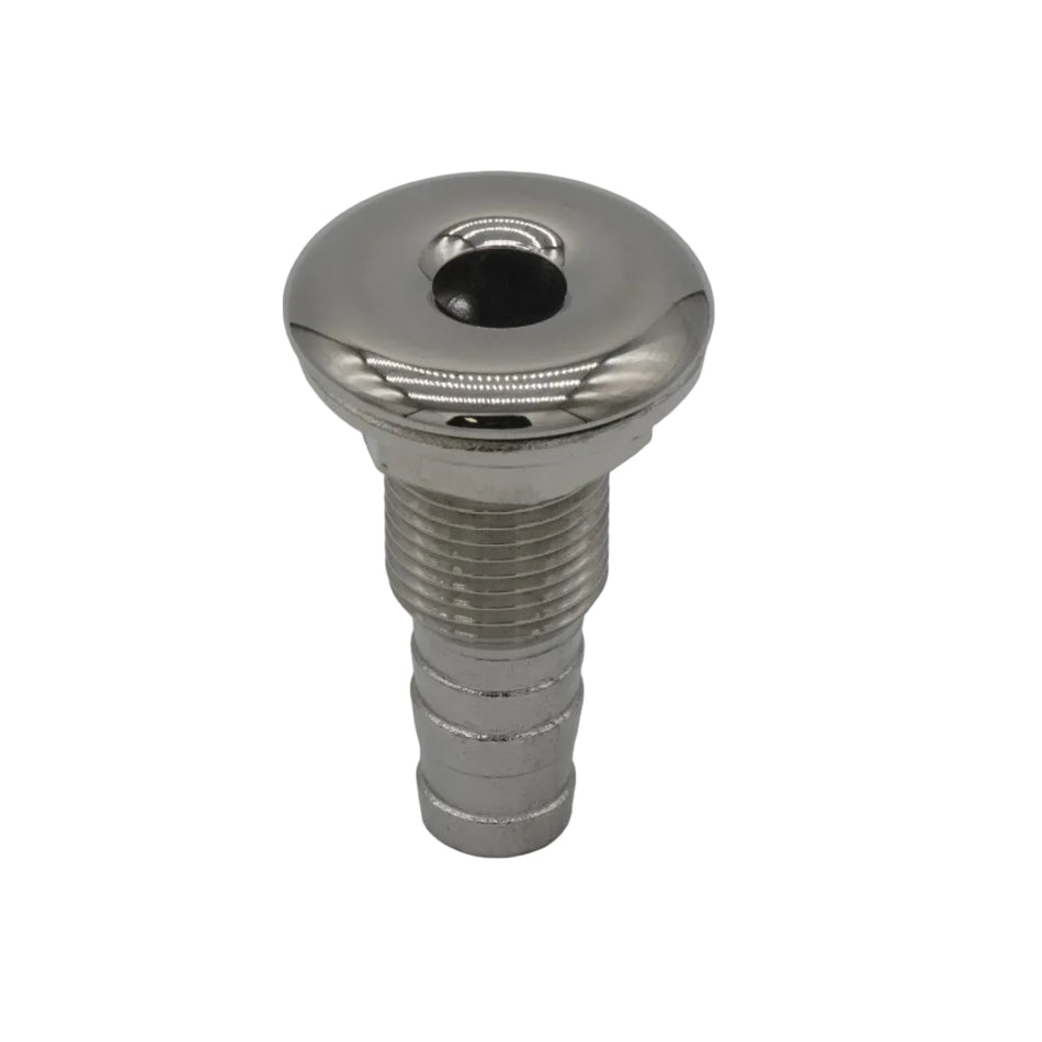 5/16 HOSE BARB THRU HULL FITTING ROUND HEAD 316 STAINLESS STEEL 0660-1012