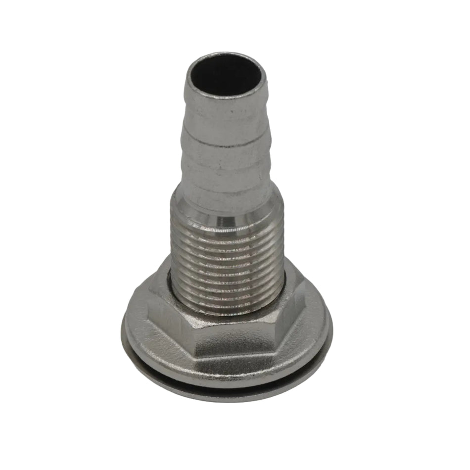 5/16 HOSE BARB THRU HULL FITTING ROUND HEAD 316 STAINLESS STEEL 0660-1012