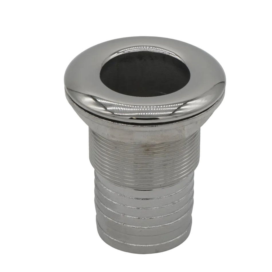 2 " HOSE BARB THRU HULL FITTING ROUND HEAD 316 STAINLESS STEEL 0660-1050