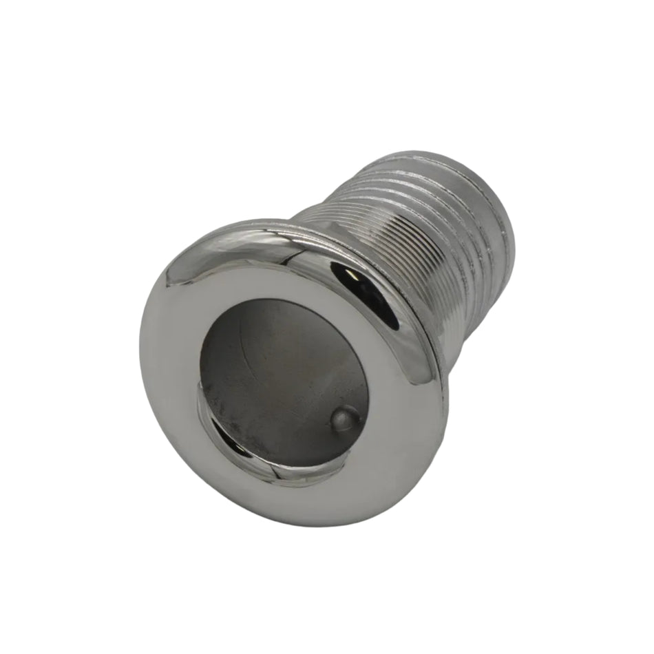2 " HOSE BARB THRU HULL FITTING ROUND HEAD 316 STAINLESS STEEL 0660-1050