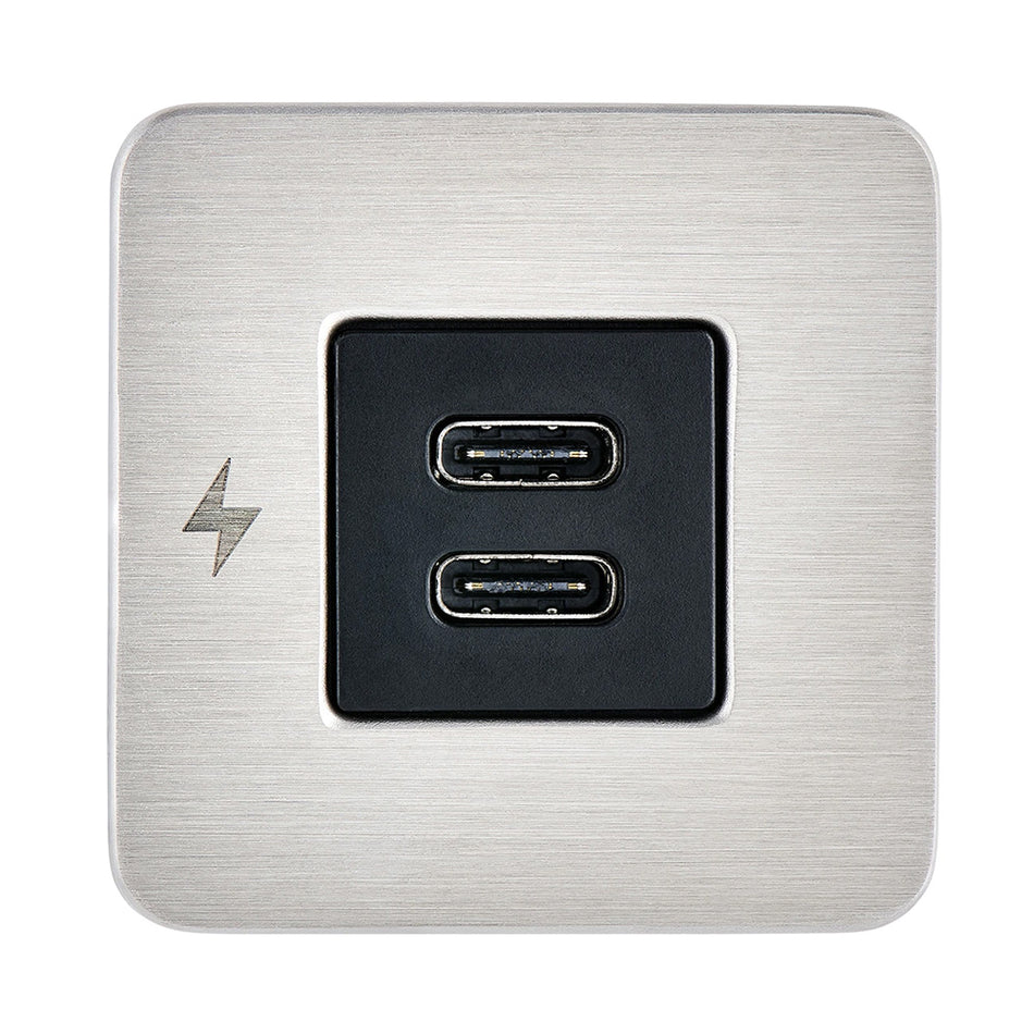 Scanstrut TILE USB-C Interior Charging Socket - 12/24V - Stainless Steel Bezel [SC-TILE-21]