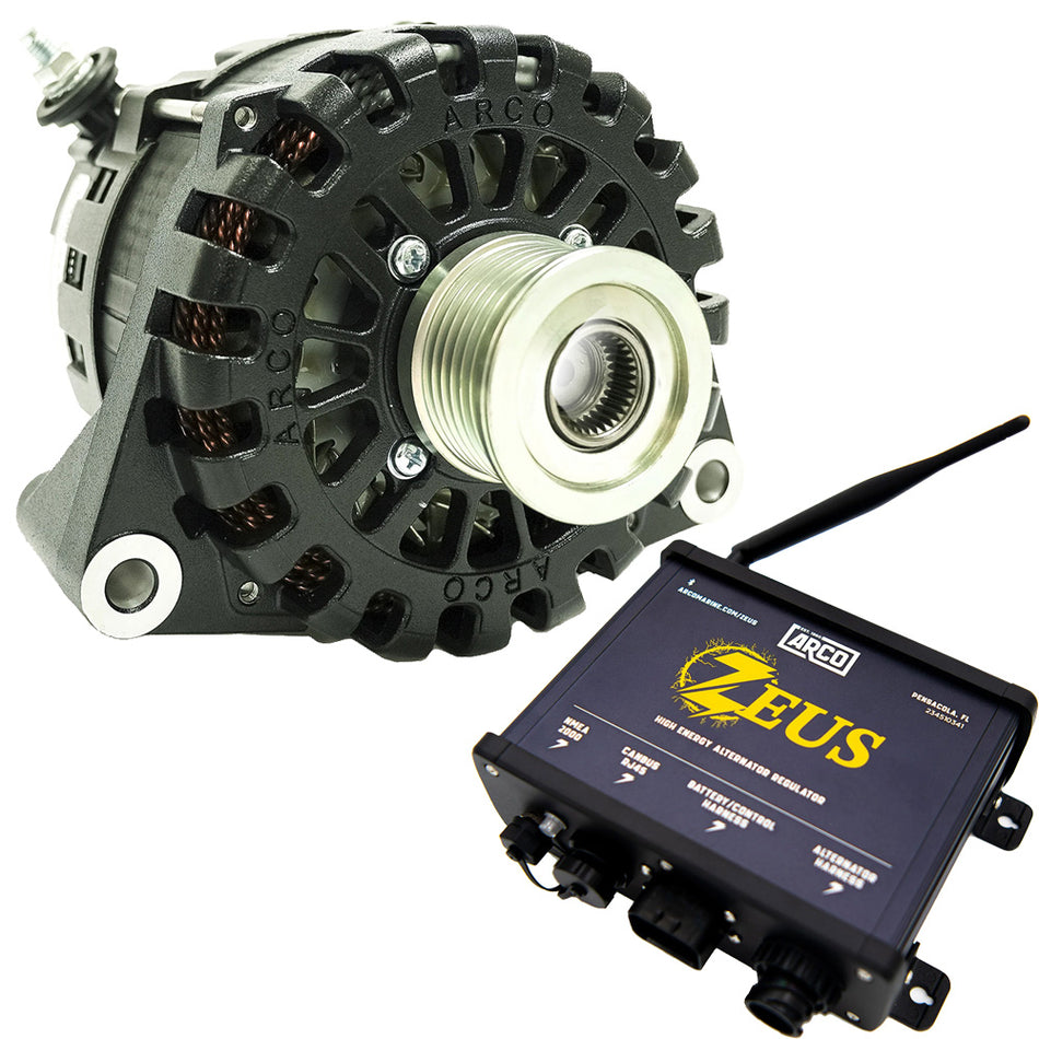 ARCO Zeus A8000-48V 8kW N62 Alternator w/Clutch Pulley  Zeus High-Energy Alternator Regulator [4604-AZ1000]