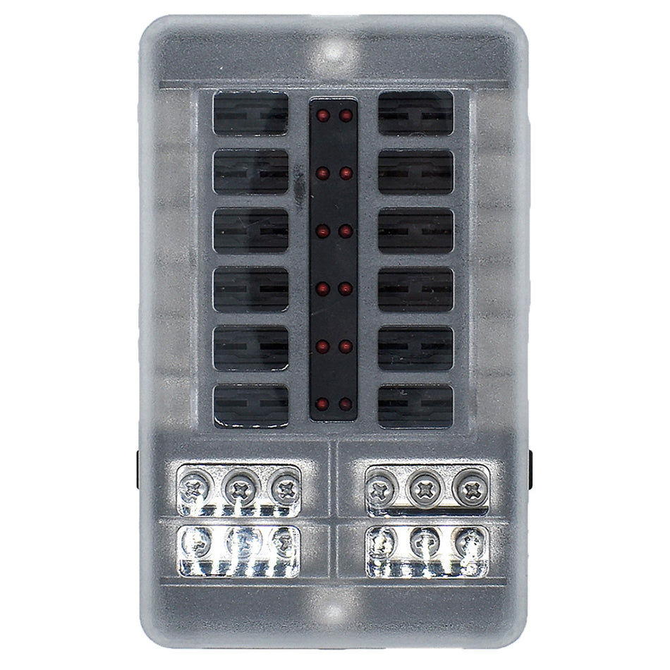 Bluewater 12 Position Fuse Block w/LEDs [3200-0001-012]