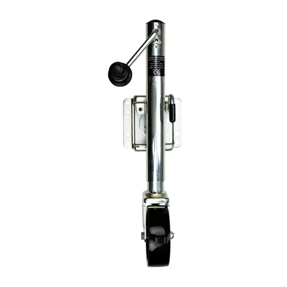 Powerwinch Saltwater Series Jack - 1200lb, Bolt-On, Single Wheel, Zinc 500+ HR Salt Spray [21600-J-1200-B1-Z-R]