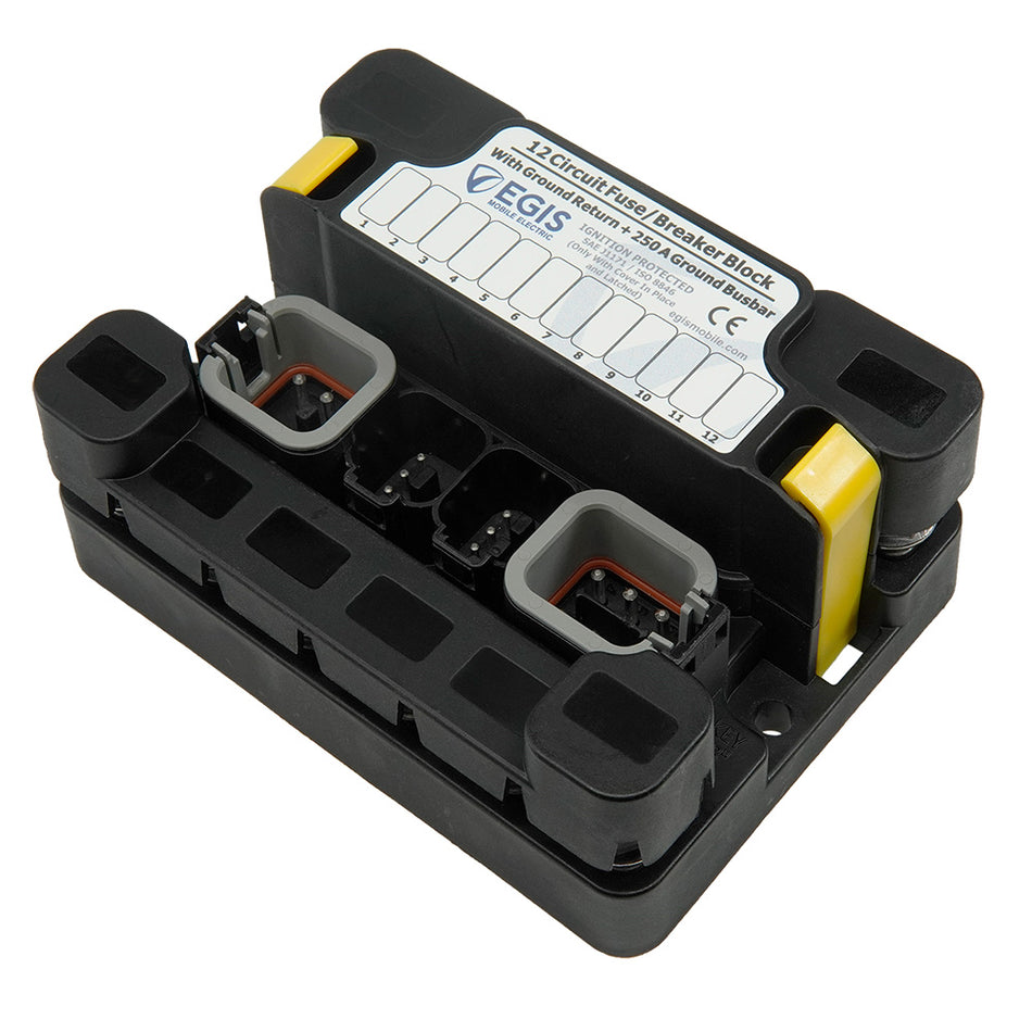 Egis MT Series 6+6 Sealed Fuse Block w/Ground Busbar [3466]