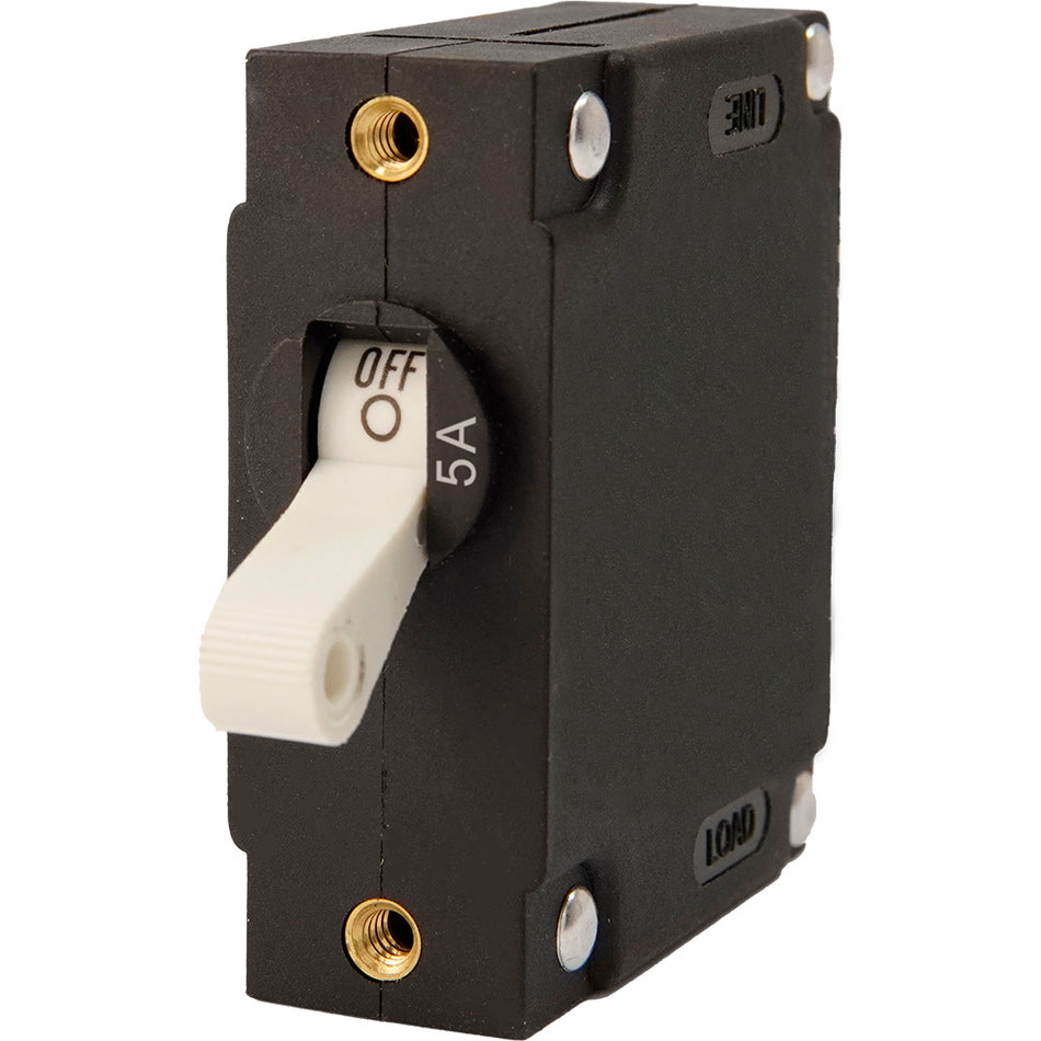 Egis A Series White Toggle Panel Mount Circuit Breaker - Single Pole 5A [3201-05]
