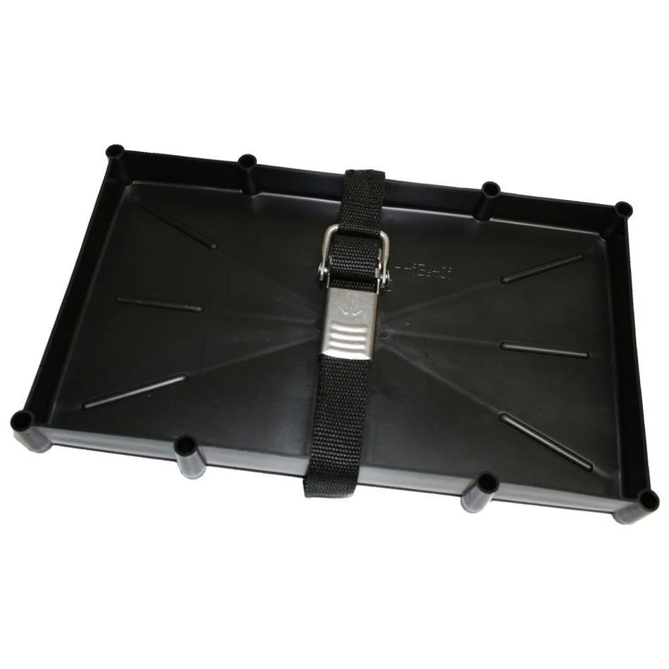 T-H Marine 27 Series Battery Holder Tray w/Stainless Buckled Strap [NBH-27-SSC-DP]