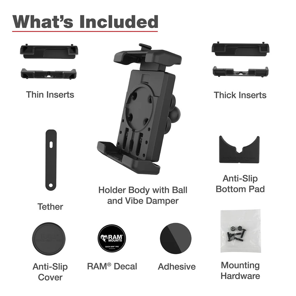 Ram Mount RAM Quick-Grip Pro XL Phone Holder w/Ball  Vibration Damper [RAM-HOL-PD7BVU]