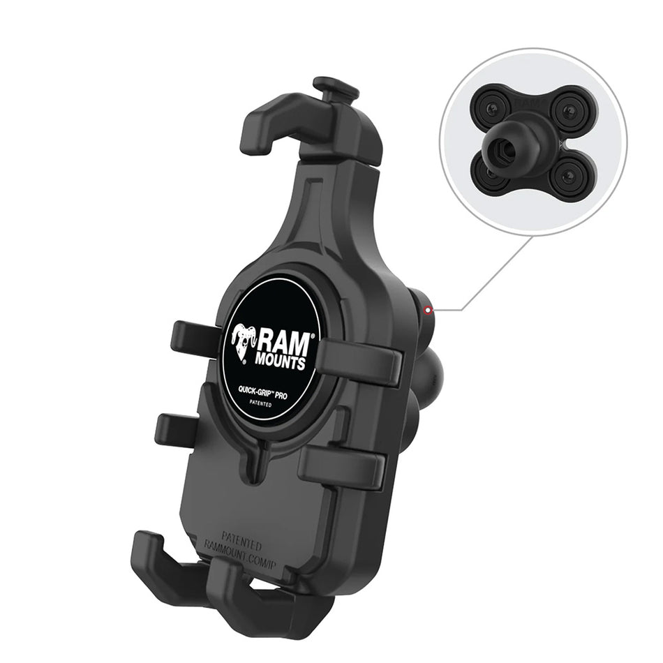 Ram Mount RAM Quick-Grip Pro Phone Holder w/Ball  Vibration Damper [RAM-HOL-PD5BVU]