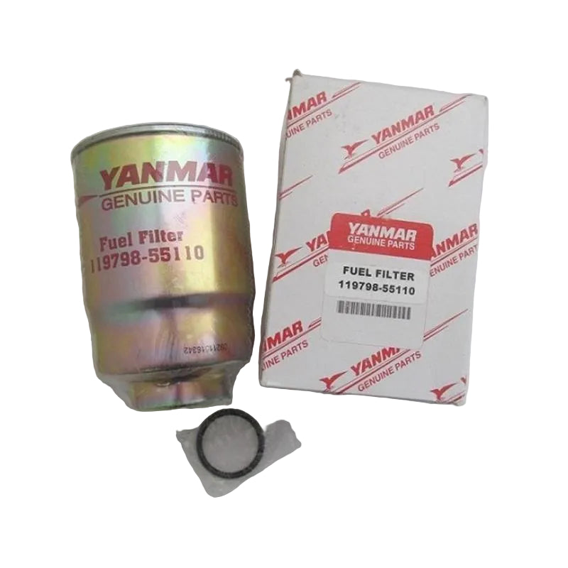 Yanmar fuel filter with packaging on a white background