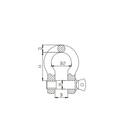 1/2 " BOW SHACKLE 316 STAINLESS STEEL 2410-0712