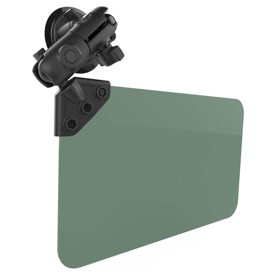 RAM Mount Suction Cup Mount w/Dark Green Sun Visor - 50% Tint [RAM-B-166-326-VIS-G1U]