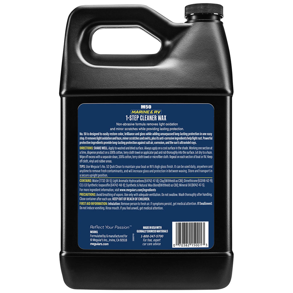 Meguiar's #50 Boat/RV Cleaner Wax - Liquid 1 Gallon [M5001]