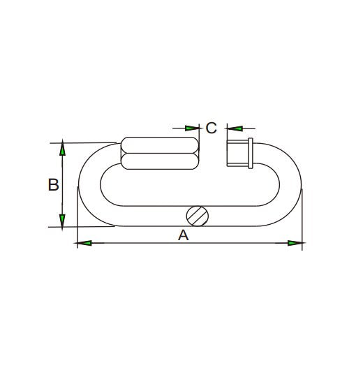 CAPTAIN'S LOCKER MARINE 1/2 " QUICK LINK LARGE MOUTH 316 STAINLESS STEEL  1702-0112
