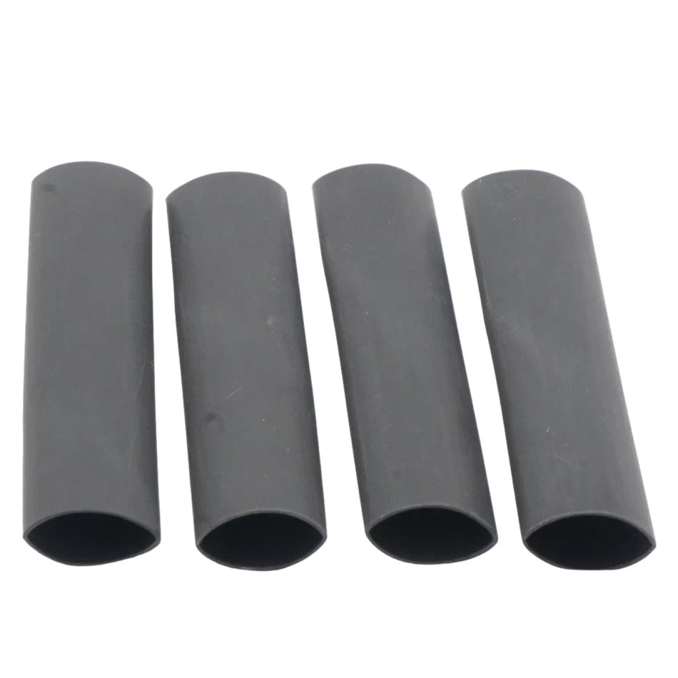 HD Heat Shrink Tubing w/ Adhesive, Black, 6" L, 4 Pack, 3:1, 2/0 AWG