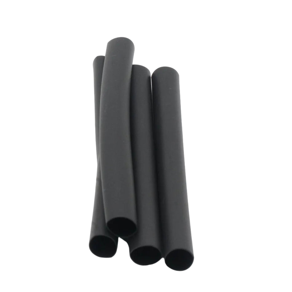 HD Heat Shrink Tubing w/ Adhesive, Black, 6" L, 4 Pack, 3:1, 6 AWG