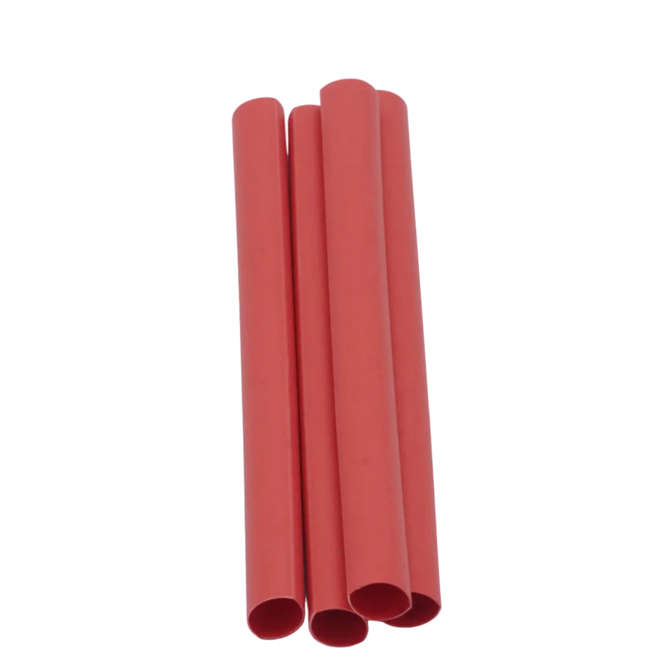 HD Heat Shrink Tubing w/ Adhesive, Red, 6" L, 4 Pack, 3:1, 12 18 AWG