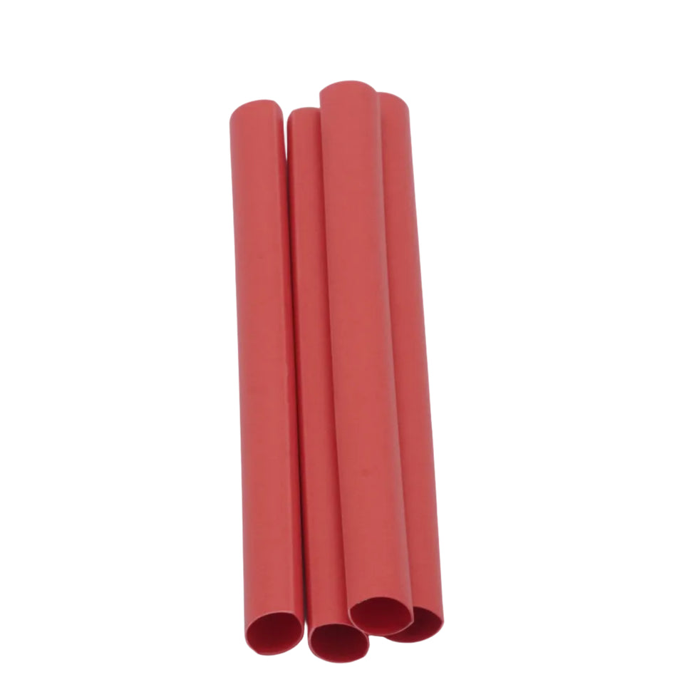 HD Heat Shrink Tubing w/ Adhesive, Red, 6" L, 4 Pack, 3:1, 8 AWG