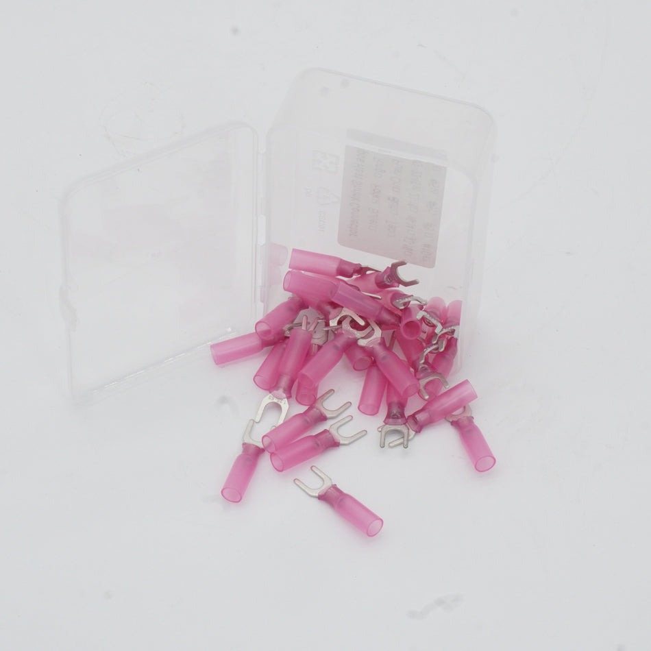 HDPE Heat Shrink Fork Terminal #5 22 16 AWG 30 Pack