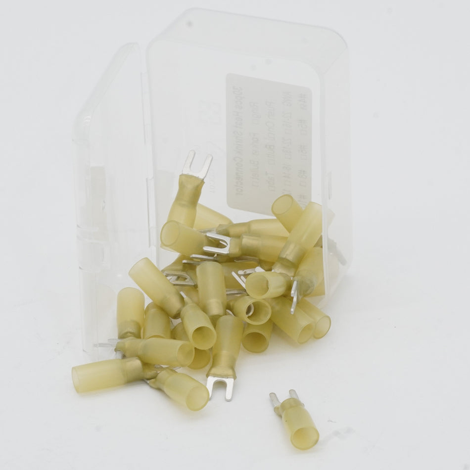 HDPE Heat Shrink Fork Terminal #4 12 10 AWG 30 Pack