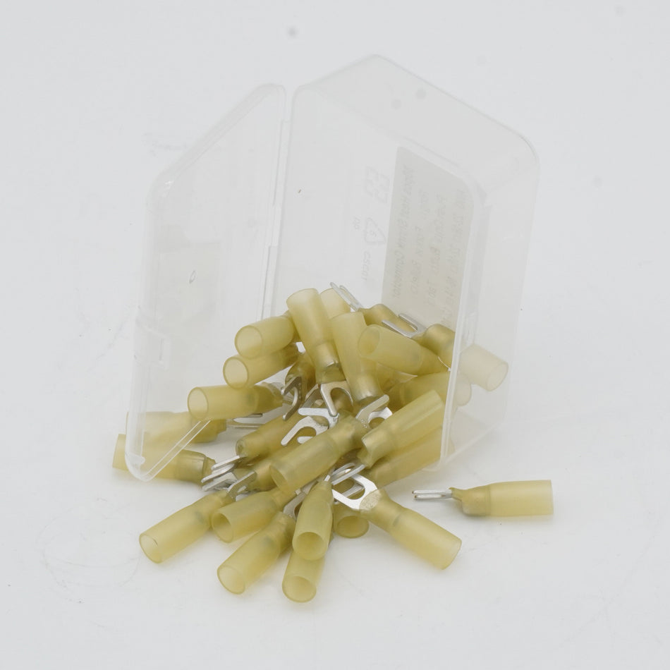 HDPE Heat Shrink Fork Terminal #5 12 10 AWG 30 Pack