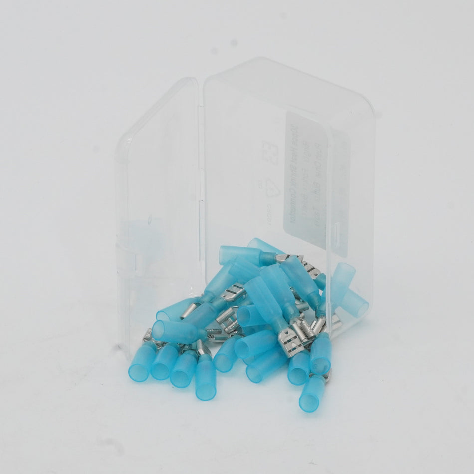 HDPE Heat Shrink 1/4" Push On Terminal 16 14 AWG 30 Pack