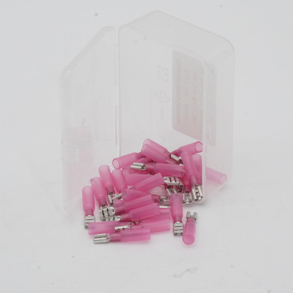 HDPE Heat Shrink 3/16" Push On Terminal 22 16 AWG 30 Pack
