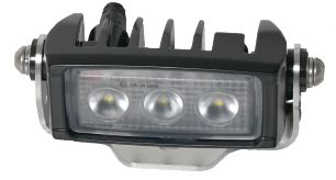 3-LED BLACK MARINE DECK LIGHT, 9-32VDC,
