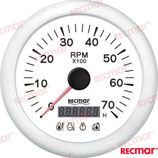 TACHOMETER_W/4_LED_ALARM_0/7000RPM_WHITE