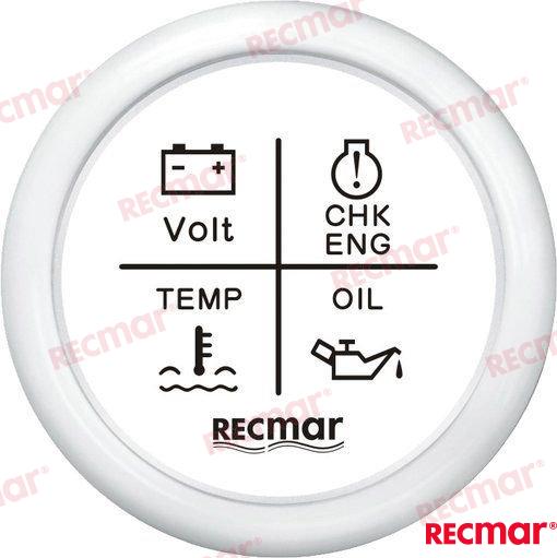 4_LED_ALARM_GAUGE_12V/24V_WHITE