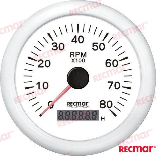 TACHOMETER_1.0/10.0_-_0/8000_RPM_WHITE