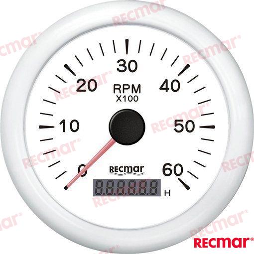TACHOMETER_1.0/10.0_-_0/6000_RPM_WHITE