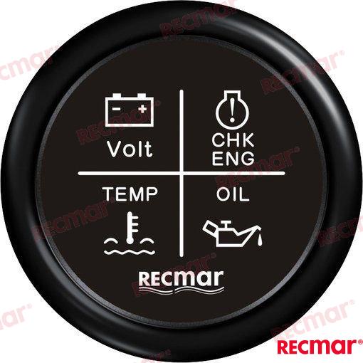 4_LED_ALARM_GAUGE_12V/24V_BLACK