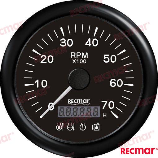 TACHOMETER_W/4_LED_ALARM_0/7000RPM_BLACK