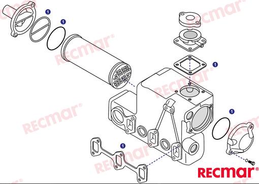 COOLER GASKET KIT YANMAR HEAT EXCHANGER SERVICE PART 3JH REC3JHWC