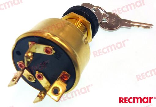 IGNITION STARTER SWITCH BRASS 4T-3POS W/ | REC41020