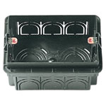 3-MODULE FLUSH MOUNTING BOX FOR MASONRY WALLS