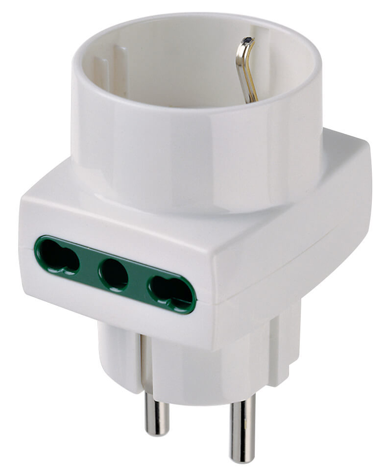 ADAPTER: GERMAN/FRENCH PLUG TO ITALIAN STANDARD