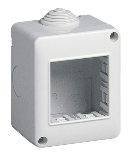 2 MODULE IP40 SURFACE-MOUNT ENCLOSURE, GREY, FOR
