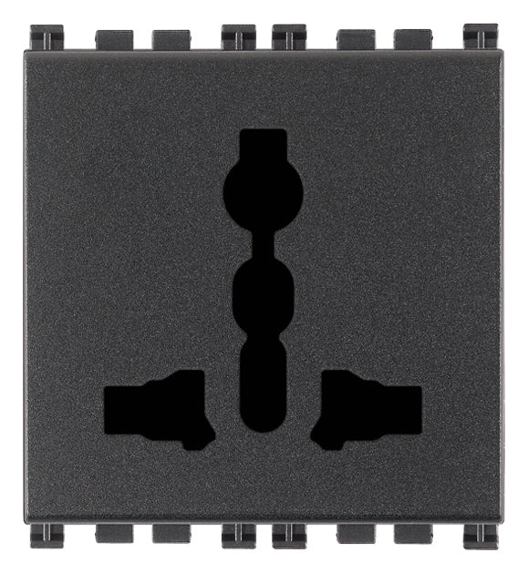 ARKE: 2P+E 13A SICURY, GREY, 2-MODULE,