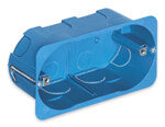 4 MODULE MOUNTING BOX, FLUSH-MOUNT, BLUE, INCLUDES