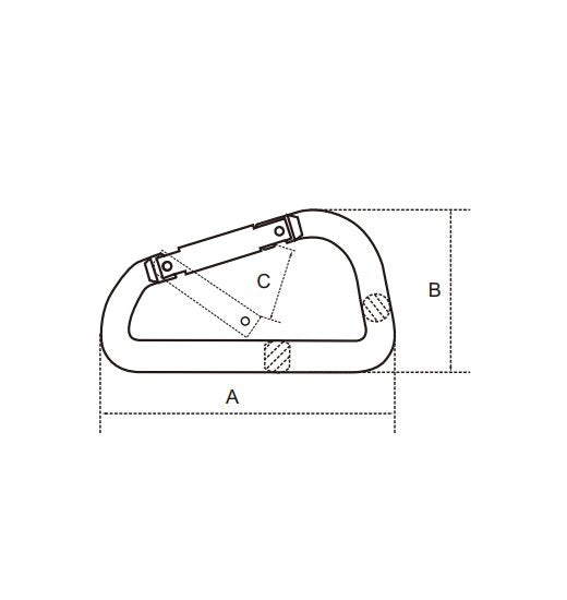 [LENGTH] SALT RESISTANT SNAP HOOK WITH FLATTENED REINFORCED BACK ROD 316 STAINLESS STEEL 2608-0101